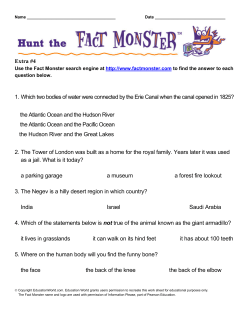 Extra #4 1. Which two bodies of water were connected by the Erie