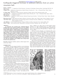 (2004), Earthquake-triggered increase in sediment delivery from an