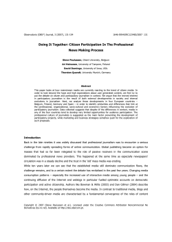 Doing It Together: Citizen Participation In The Professional News