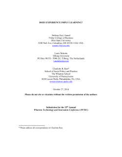 DOES EXPERIENCE IMPLY LEARNING?