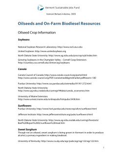 Oilseeds and On-Farm Biodiesel Resources