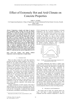 Effect of Extremely Hot and Arid Climate on Concrete Properties