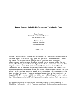 Interest Groups on the Inside: The Governance of Public Pension