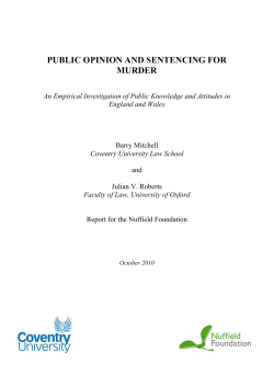 PUBLIC OPINION AND SENTENCING FOR MURDER An Empirical