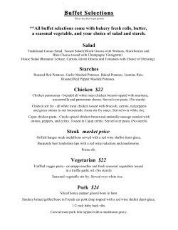 Private Party Catering Menu