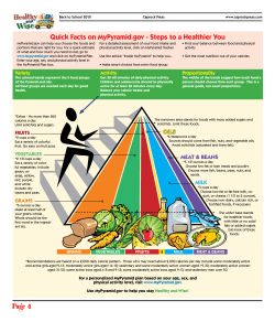 Quick Facts on MyPyramid.gov - steps to a Healthier You