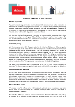 Anti-Money Laundering: Beneficial Ownership of