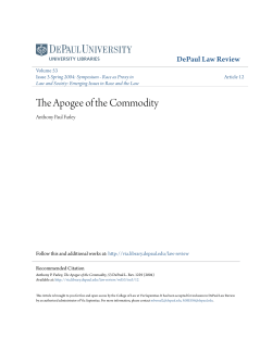 The Apogee of the Commodity - Via Sapientiae