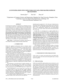 AN INVESTIGATION INTO USING PARALLEL DATA FOR FAR