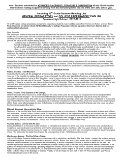 12th Grade Summer Reading List