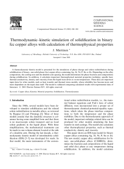 Thermodynamic±kinetic simulation of solidification in