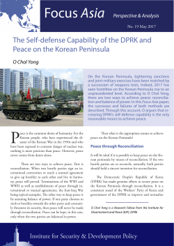 The Self-defense Capability of the DPRK and Peace on the Korean