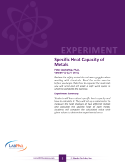Lab Instr - Specific heat