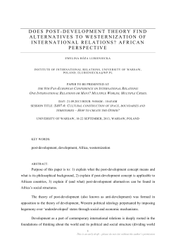 does post-development theory find alternatives to westernization of