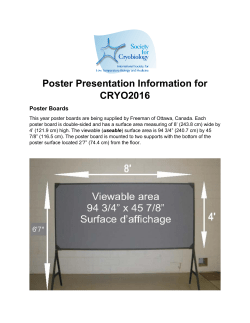 Poster Presentation Information for CRYO2016