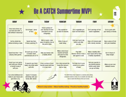 Be A CATCH Summertime MVP!
