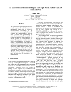 An Exploration of Document Impact on Graph