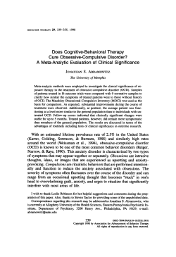 Does Cognitive-Behavioral Therapy Cure Obsessive