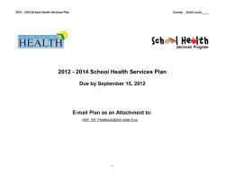 2012 - 2014 School Health Services Plan
