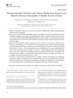 Macular Choroidal Thickness and Volume Measured by Swept