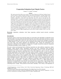 Evaporation Estimation from Climatic Factors