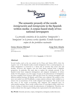 The semantic prosody of the words inmigraci&oacute;n and
