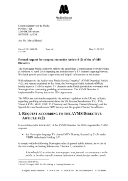 Formal request for cooperation under Article 4 (2)