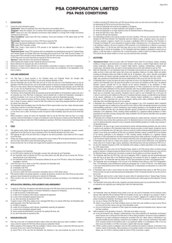 PSA Pass Conditions, the PSA Safety Rules and