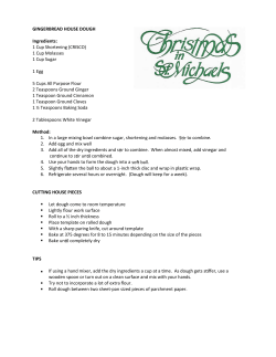 GINGERBREAD HOUSE DOUGH Ingredients