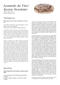 Leonardo da Vinci Society Newsletter