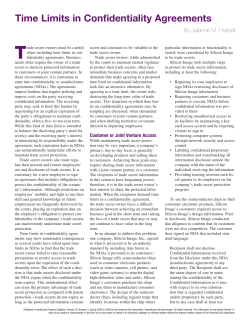 Time Limits in Confidentiality Agreements