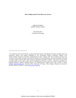 Short Selling and the Price Discovery Process Ekkehart Boehmer