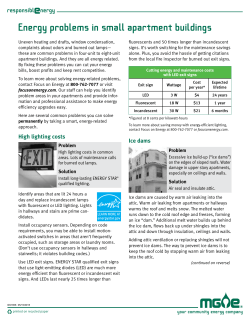 Energy Problems in Small Apartment Buildings