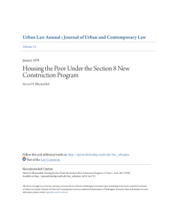 Housing the Poor Under the Section 8 New Construction Program