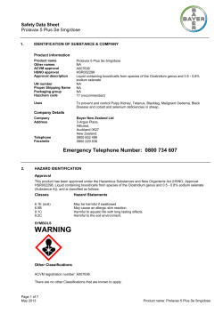 MSDS BAYER Prolavax 5 Plus Se 5mg dose