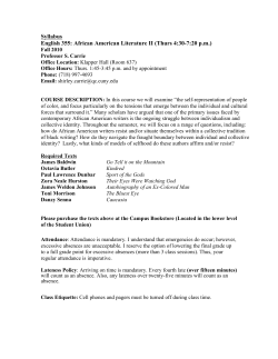 ENGL 355 - Queens College Academic Senate