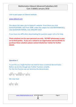 Mathematics Edexcel Advanced Subsidiary GCE