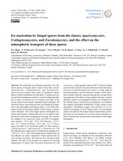 Ice nucleation by fungal spores from the classes Agaricomycetes