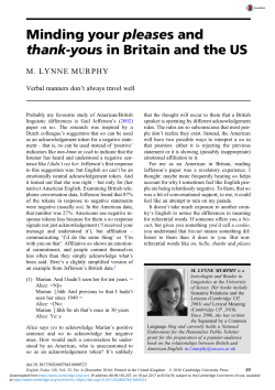 Minding your pleases and thank