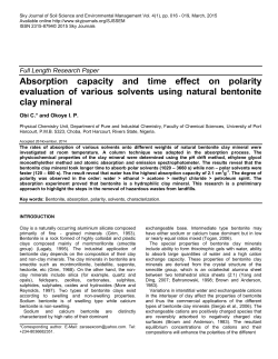Absorption capacity and time effect on polarity evaluation of various