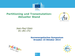 Partitioning und Transmutation: Aktueller Stand