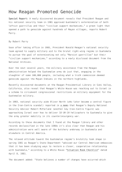 How Reagan Promoted Genocide