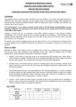 HMO Guidelines  - Warrington Borough Council