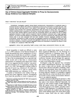 Use of Census-based Aggregate Variables to Proxy for