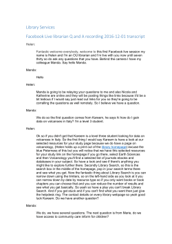 "Facebook Live Librarian Q and A, 1st December 2016"