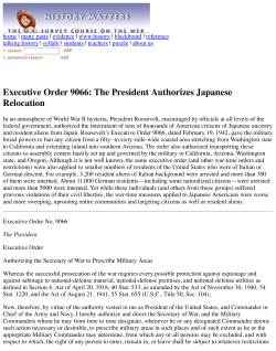 Executive Order 9066: The President Authorizes Japanese Relocation
