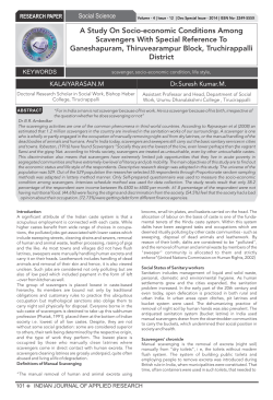 A Study On Socio-economic Conditions Among Scavengers With