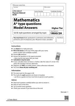 Paper 2 (Calculator) Model Answers