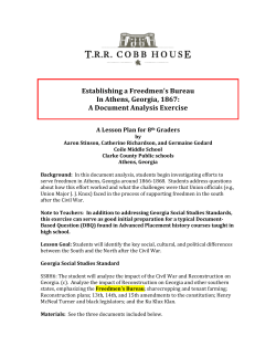 Establishing a Freedmen`s Bureau In Athens, Georgia, 1867: A