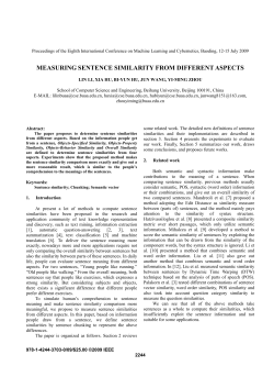 MEASURING SENTENCE SIMILARITY FROM DIFFERENT ASPECTS